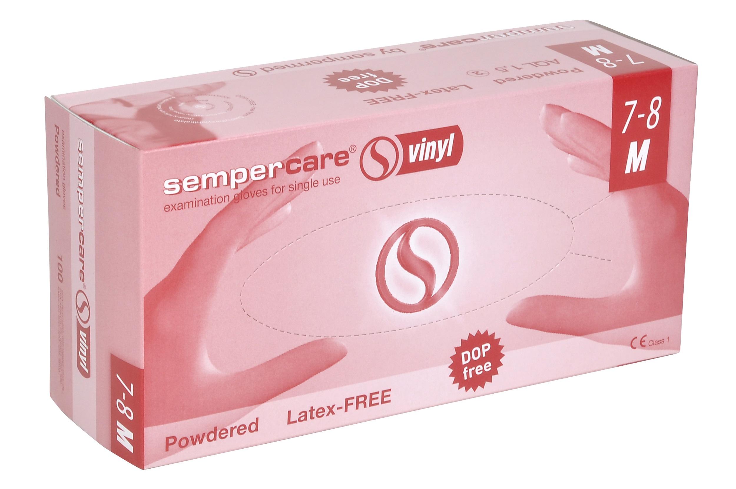 Γάντια Βινυλίου με Πούδρα M Sempercare(100 τμχ)