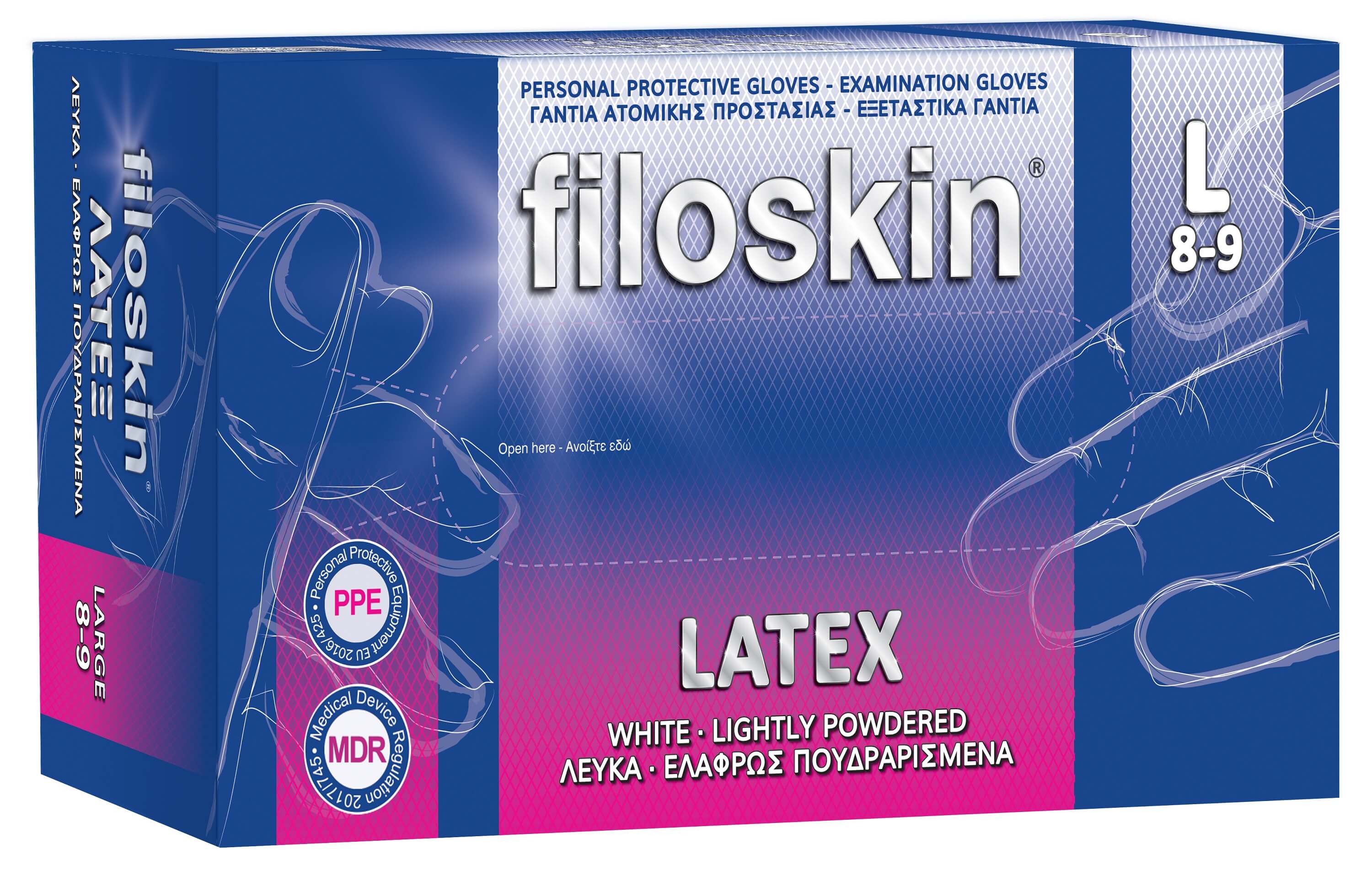 Γάντια Λάτεξ με Πούδρα S Filoskin (100 τμχ)