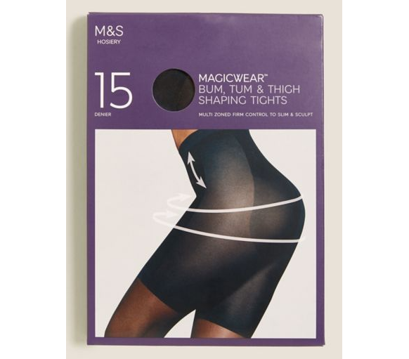 Γυαλιστερό Καλσόν Μαυρο Body Shaping Magicwear 15 den (XL) Marks & Spencer (1τεμ)