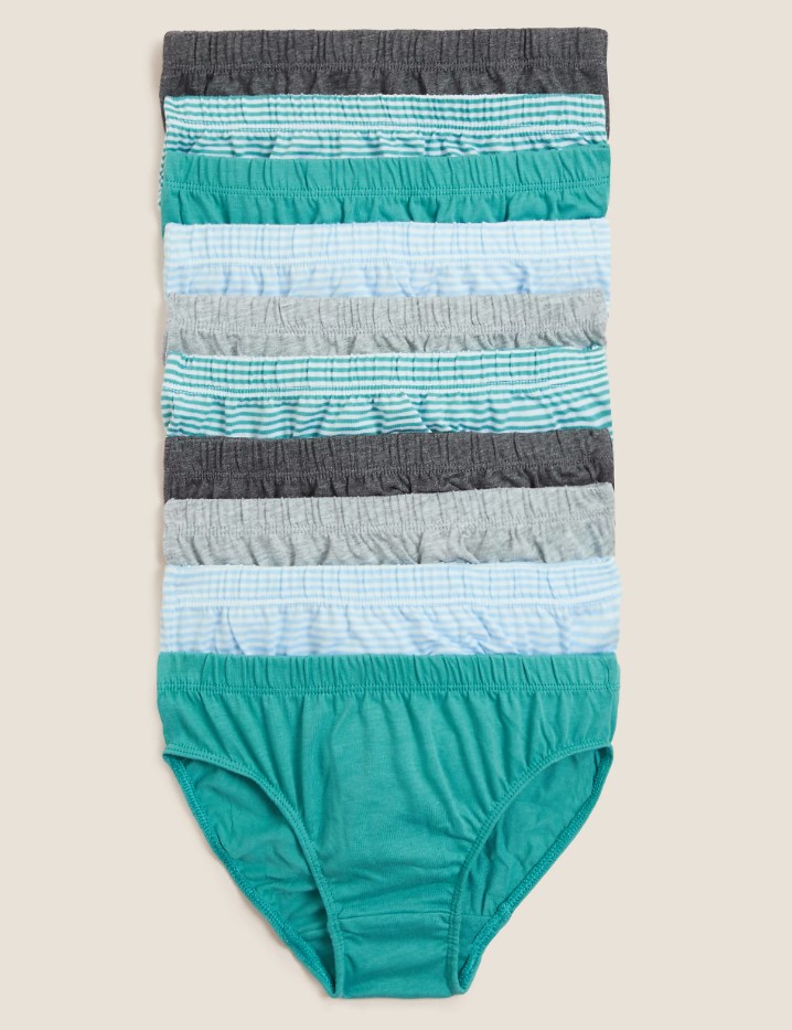 Marks & Spencer Σλιπ Mix Χρωμάτων από 100% βαμβάκι (6-7 ετών) Marks & Spencer (10τεμ)