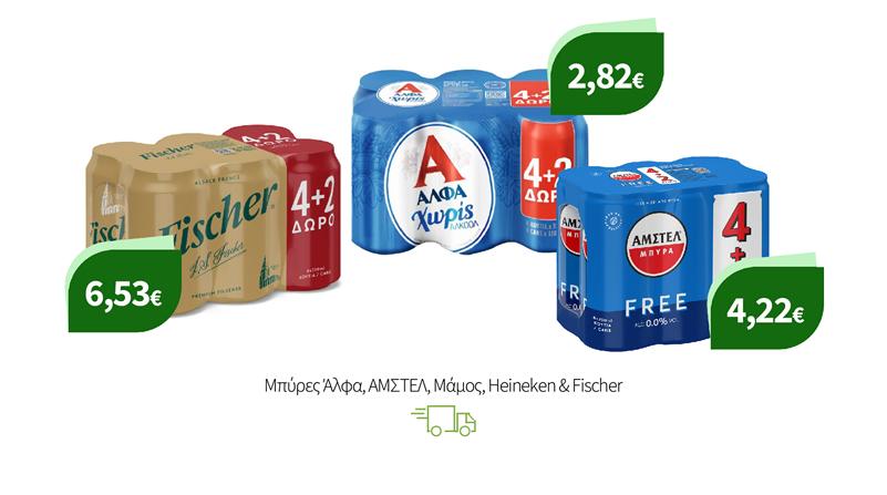 Μπύρες Άλφα, ΑΜΣΤΕΛ, Μάμος, Heineken & Fischer